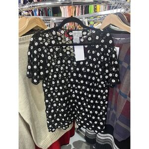 Vintage Spanner Women's Cotton Knit Mesh Net Blouse Medium